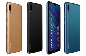 Huawei Y6 2019 All Colors  Low Poly model