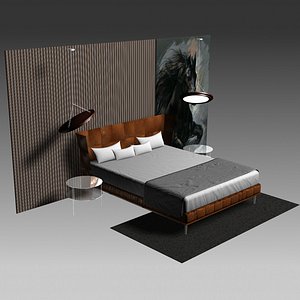 Leather wingback bed