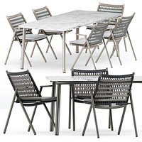 Anatra armchair and Anatra dining table rectangle 213