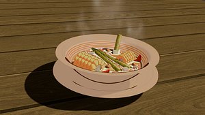 Ghibli style food 3D model