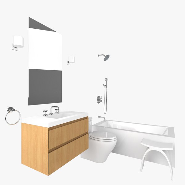 3D model bathroom vanity mirror