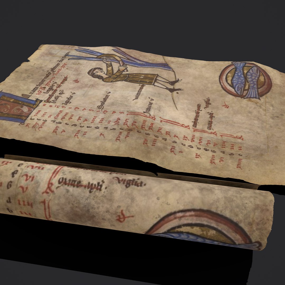 February Manuscript Scroll And Page Model - TurboSquid 1751704