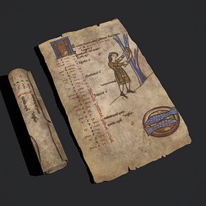 February Manuscript Scroll and Page model