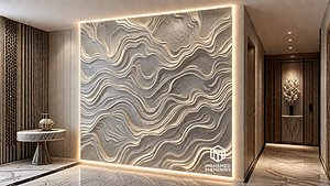 3D modern panel wall decor set wall relief mural CNC 132 model
