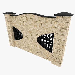3D model marble fence