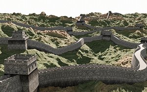 3D Great Wall of China The ancient architecture of the Great Wall model
