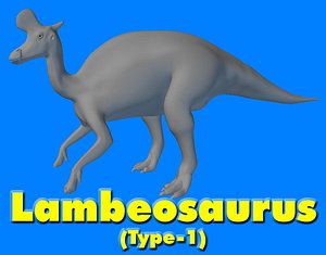 3ds lambeosaurus dinosaur