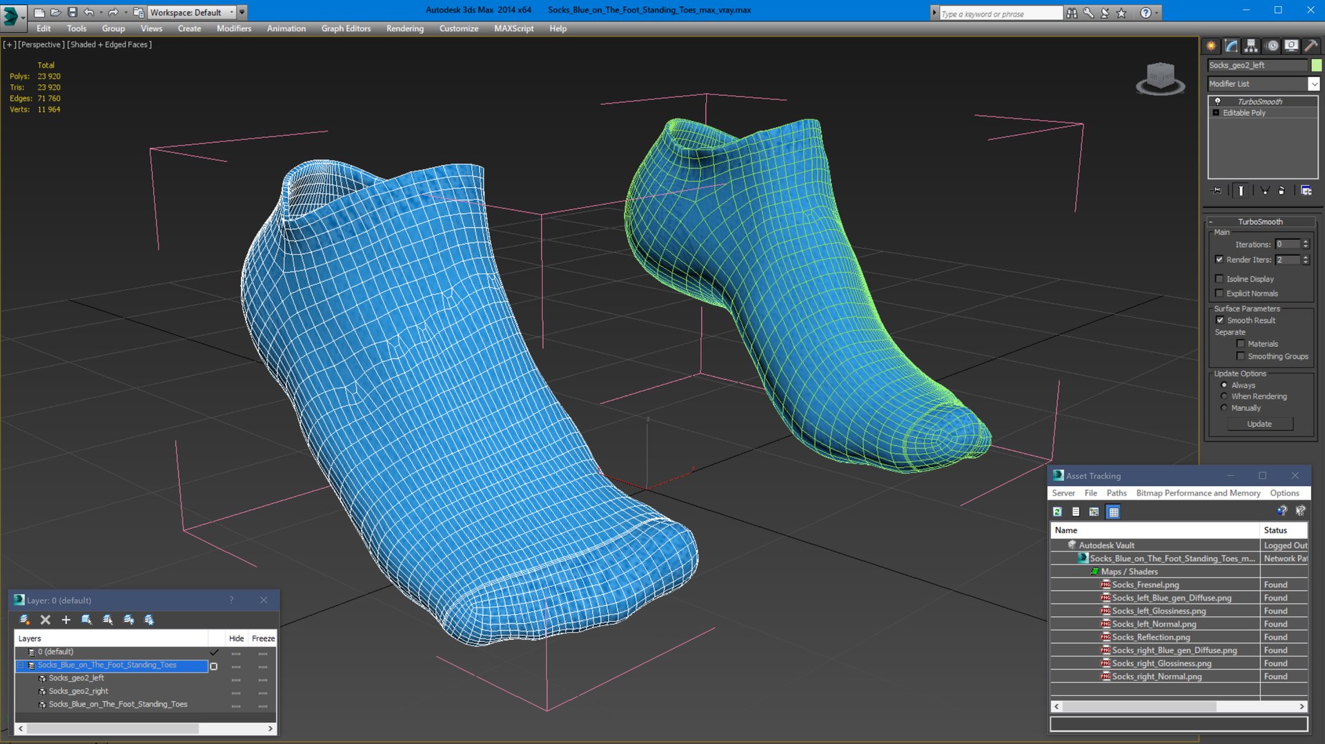 Socks Blue on The Foot Standing Toes model - TurboSquid 1950850