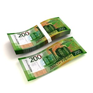 3D Banknote 200 Rubles