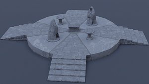 Stone altar Low-poly 3D model