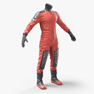 Diving Jumpsuit with Boots and Gloves Red