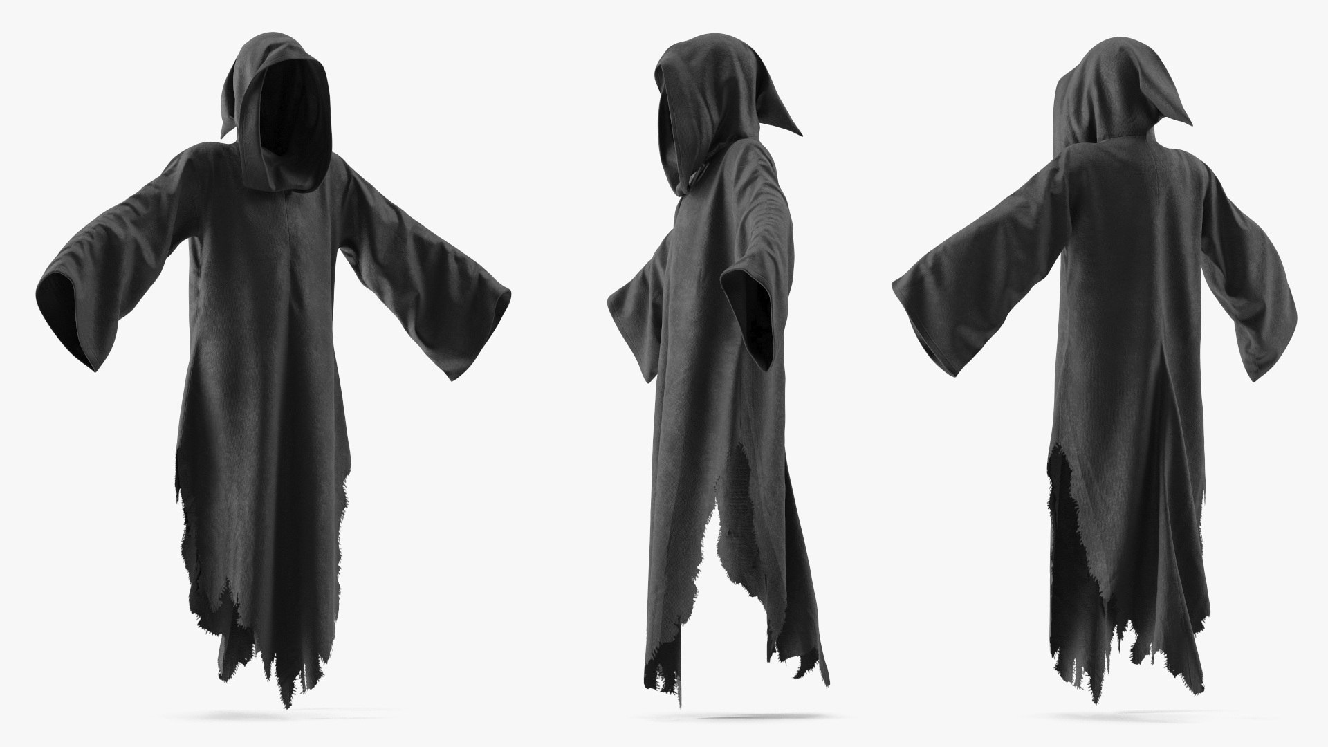 Faceless Ghost Entity In Hooded Cloak Black 3D Model - TurboSquid 2482977