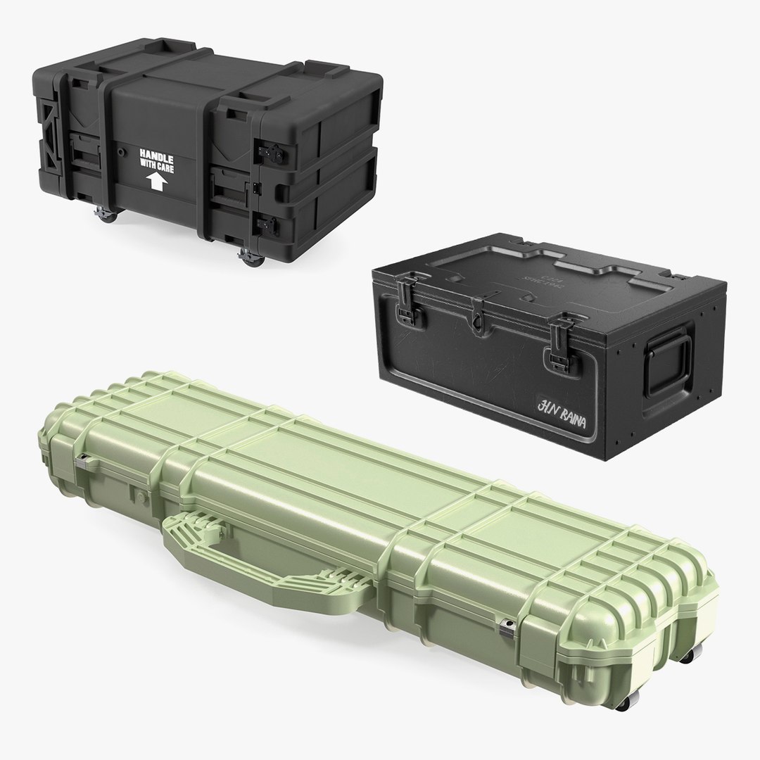 Military Storage Containers Collection 3D model preview