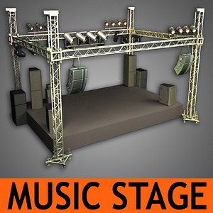 music stage speakers 3d model