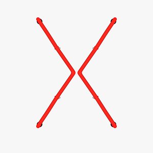 3D model Neon Red Alphabet X