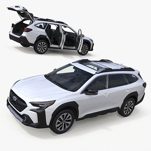 White Subaru Outback 2025 Rigged