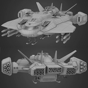 3D sci fi mesh weapons