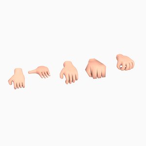 3D cartoon hand collection model