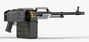 3D Machine Gun RPD AK47 Game Ready