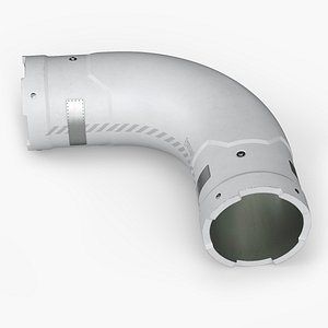 Sci-Fi Pipeline Bend Connector White 3D model