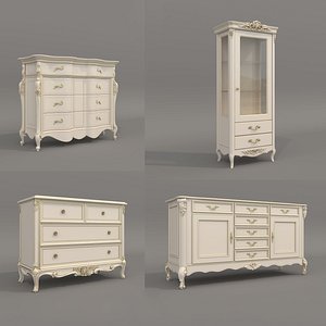 3D European Classic style Cabinet Collection 3 model