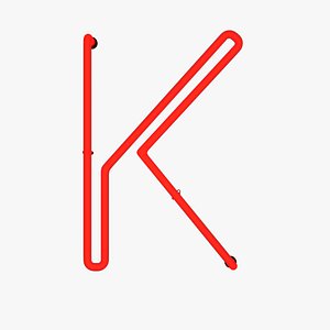 Neon Red Alphabet K model
