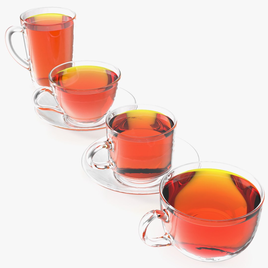 Tea Cup Set Full 3D model preview