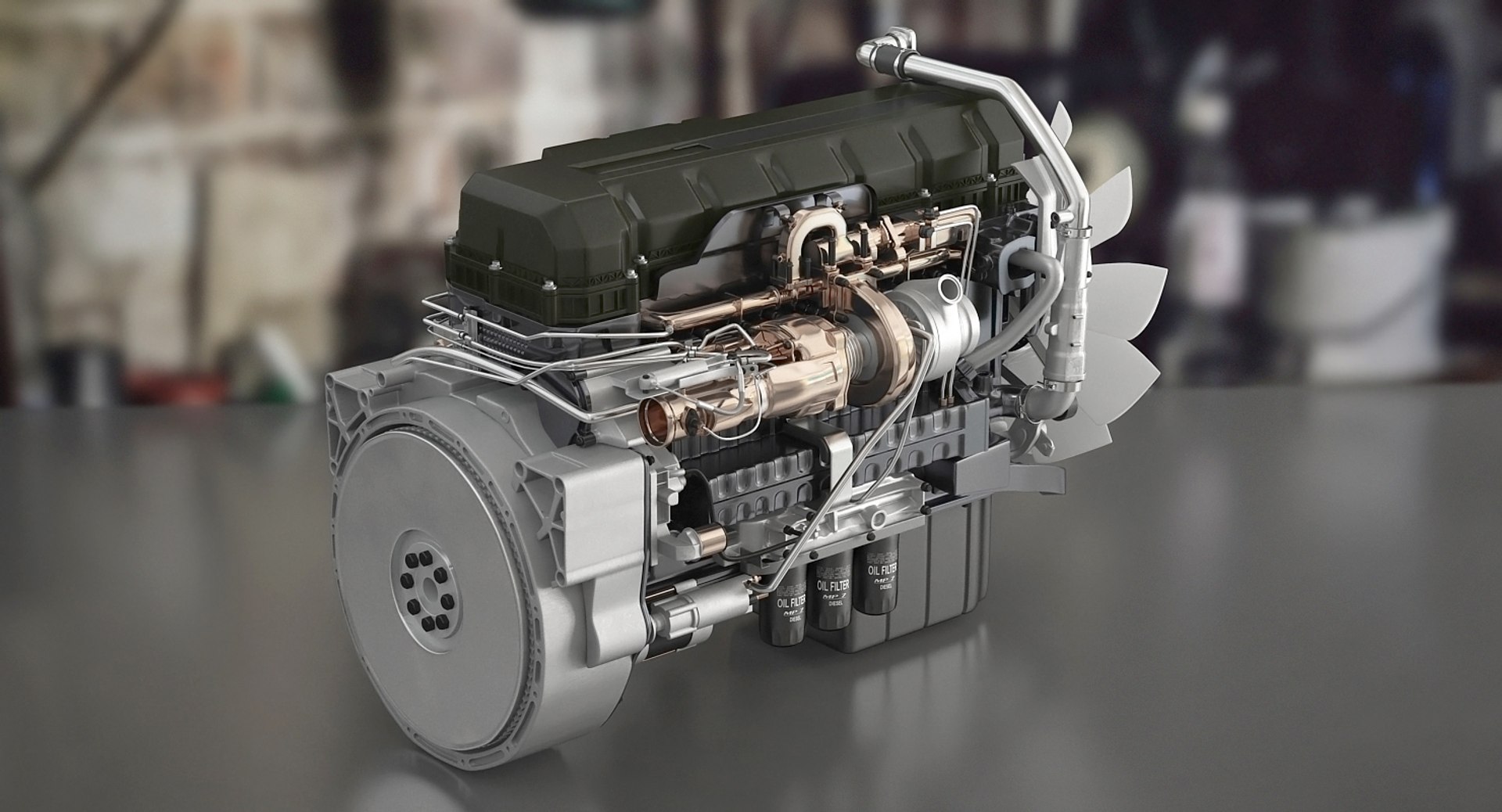 Semi Truck Turbo Diesel Engine 3D Model - TurboSquid 1292137