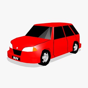 Low Poly SUV Car 4WD 4x4 Vehicle 3D model