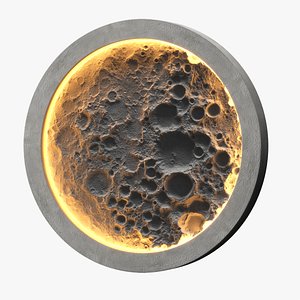 3D Glowing moon wall sculpture