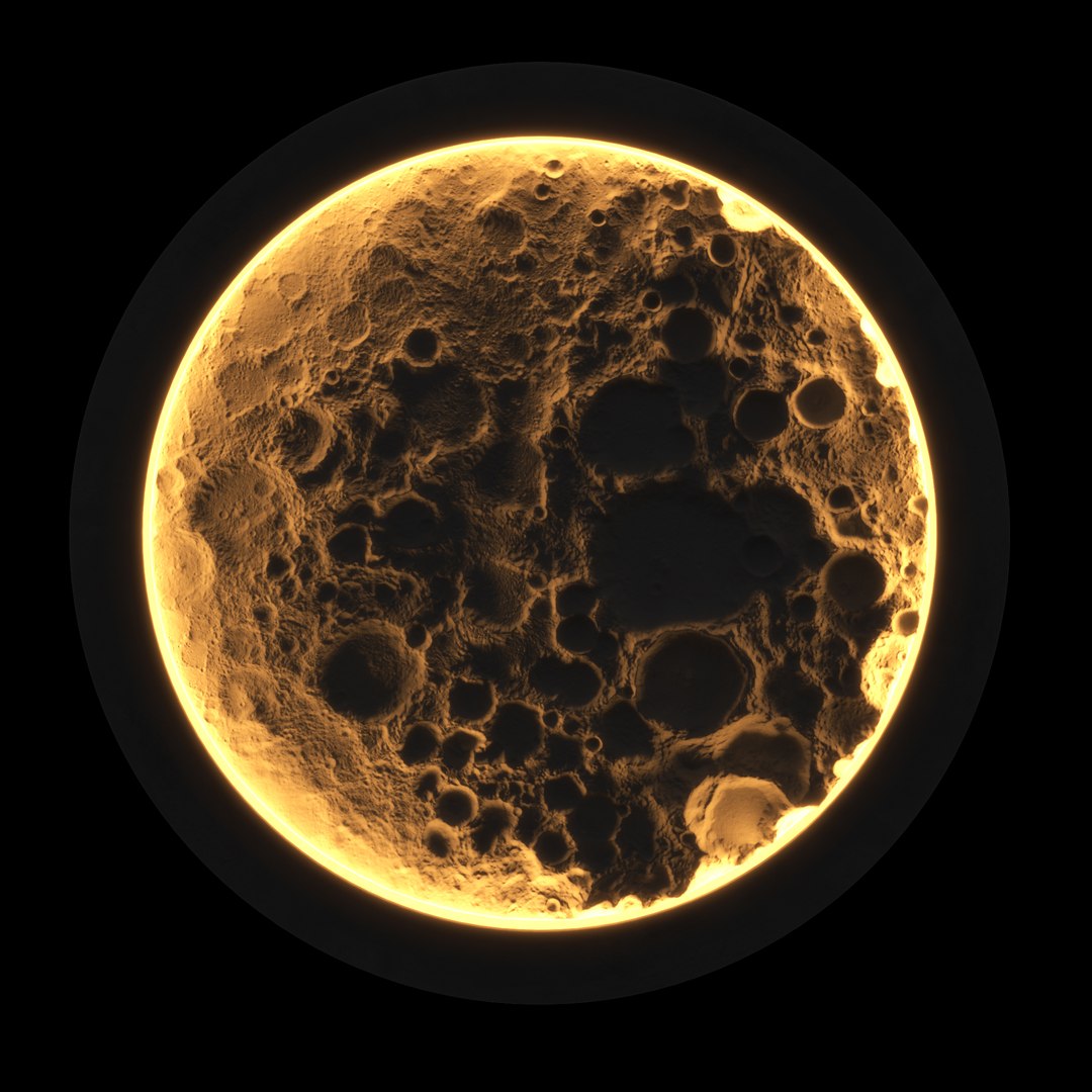 3D Glowing Moon Wall Sculpture - TurboSquid 2192313