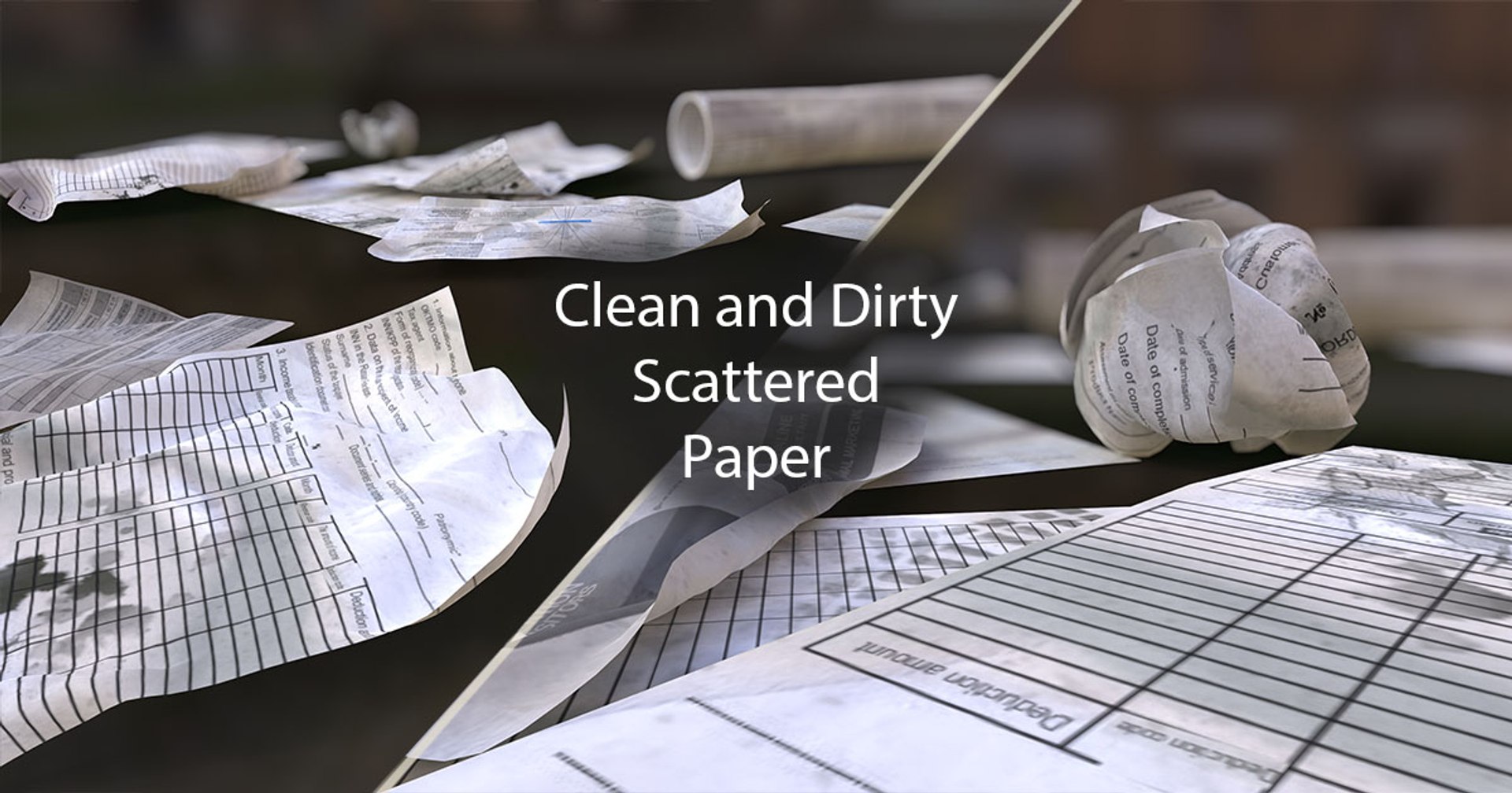 Scattered Paper 3D - TurboSquid 2201114