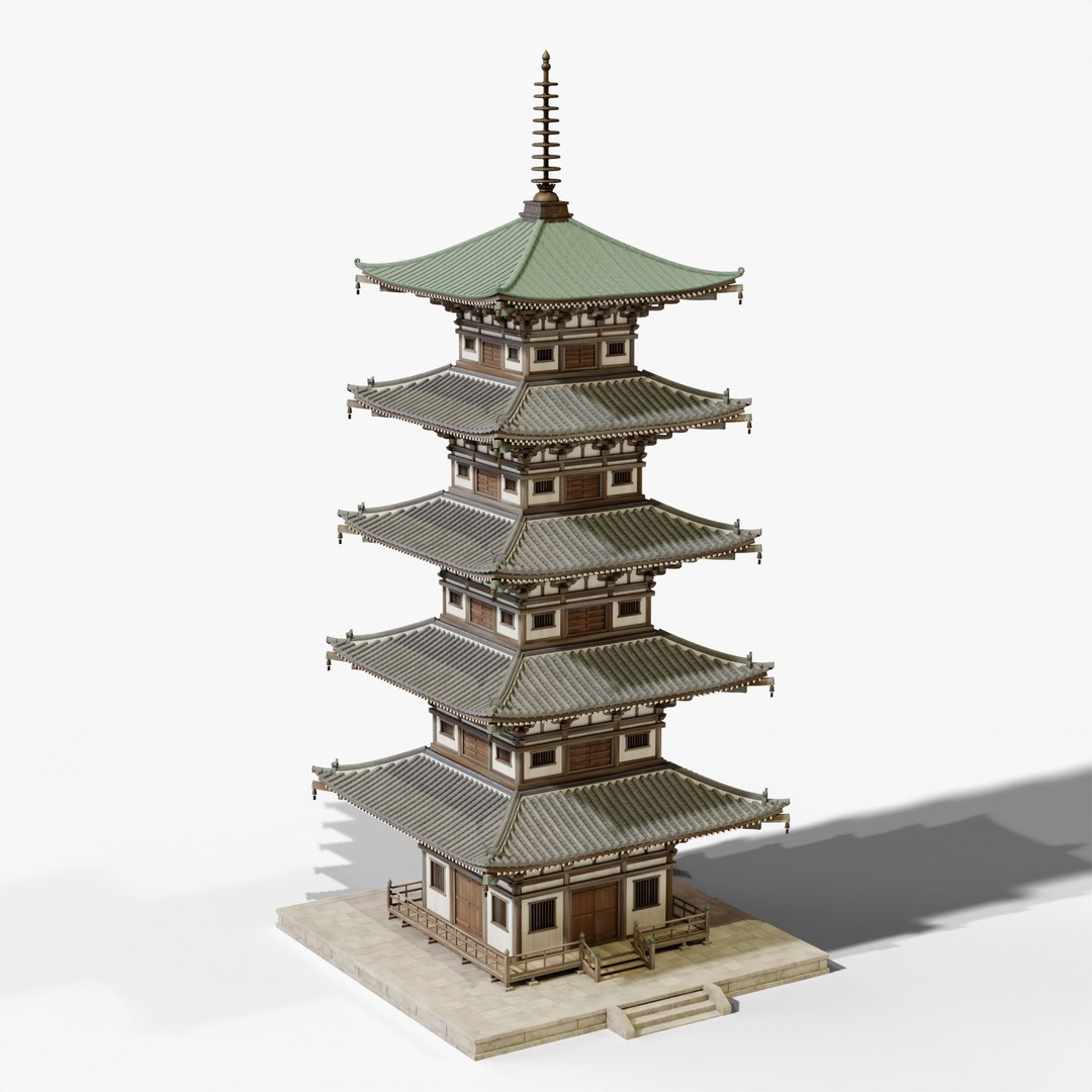 Japanese Five Story Pagoda - Edo Period Buddhist Gojunoto PBR 3D https://p.turbosquid.com/ts-thumb/PY/Z08q2t/6a/02_pagoda_02_hero/jpg/1792618526/1920x1080/fit_q87/29cdc3a181b6621762499dd3ab8d3aa888edf9a6/02_pagoda_02_hero.jpg
