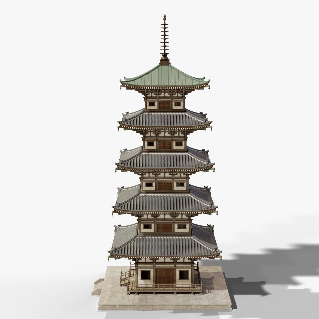 Japanese Five Story Pagoda - Edo Period Buddhist Gojunoto PBR 3D https://p.turbosquid.com/ts-thumb/PY/Z08q2t/N9/06_pagoda_06_side/jpg/1792618558/1920x1080/fit_q87/b86dd0d37e7b79be0cf3f789e6ec218d4ad60d29/06_pagoda_06_side.jpg