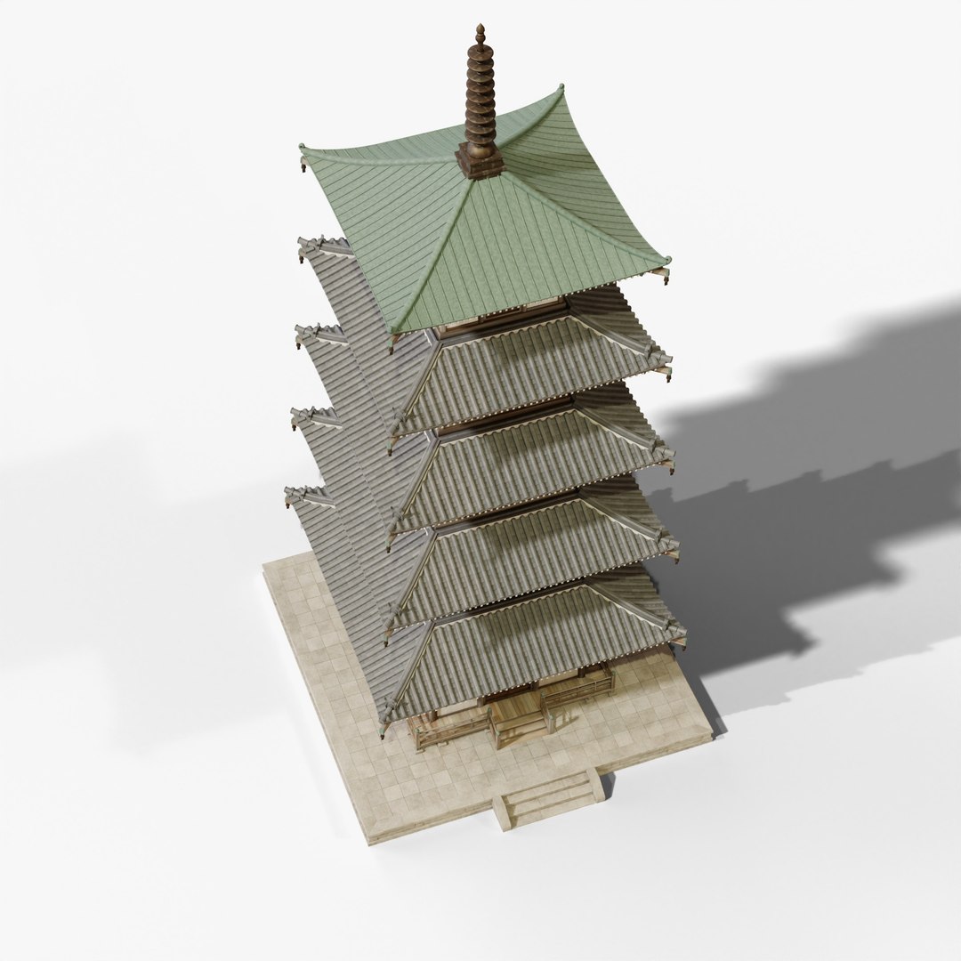 Japanese Five Story Pagoda - Edo Period Buddhist Gojunoto PBR 3D https://p.turbosquid.com/ts-thumb/PY/Z08q2t/X9/08_pagoda_08_aerial/jpg/1792618574/1920x1080/fit_q87/03ea4957d1f9780e7c73c18c72a1d3d988977b10/08_pagoda_08_aerial.jpg