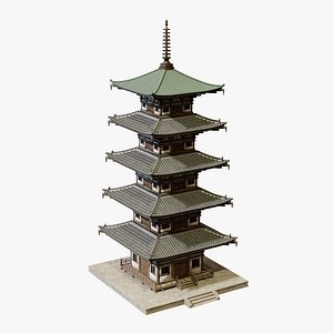 Japanese Five Story Pagoda - Edo Period Buddhist Gojunoto PBR