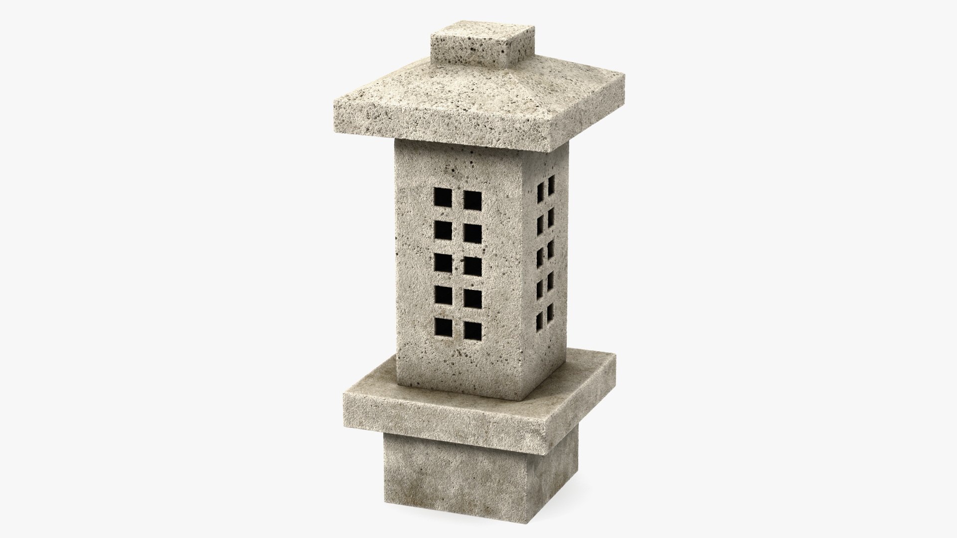 Stone Garden Lantern 3D model preview