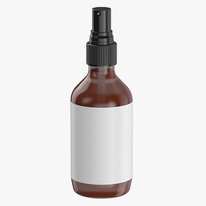 Amber Bottle Containers Part 02 Type 08 Basic Poses Blank and Generic