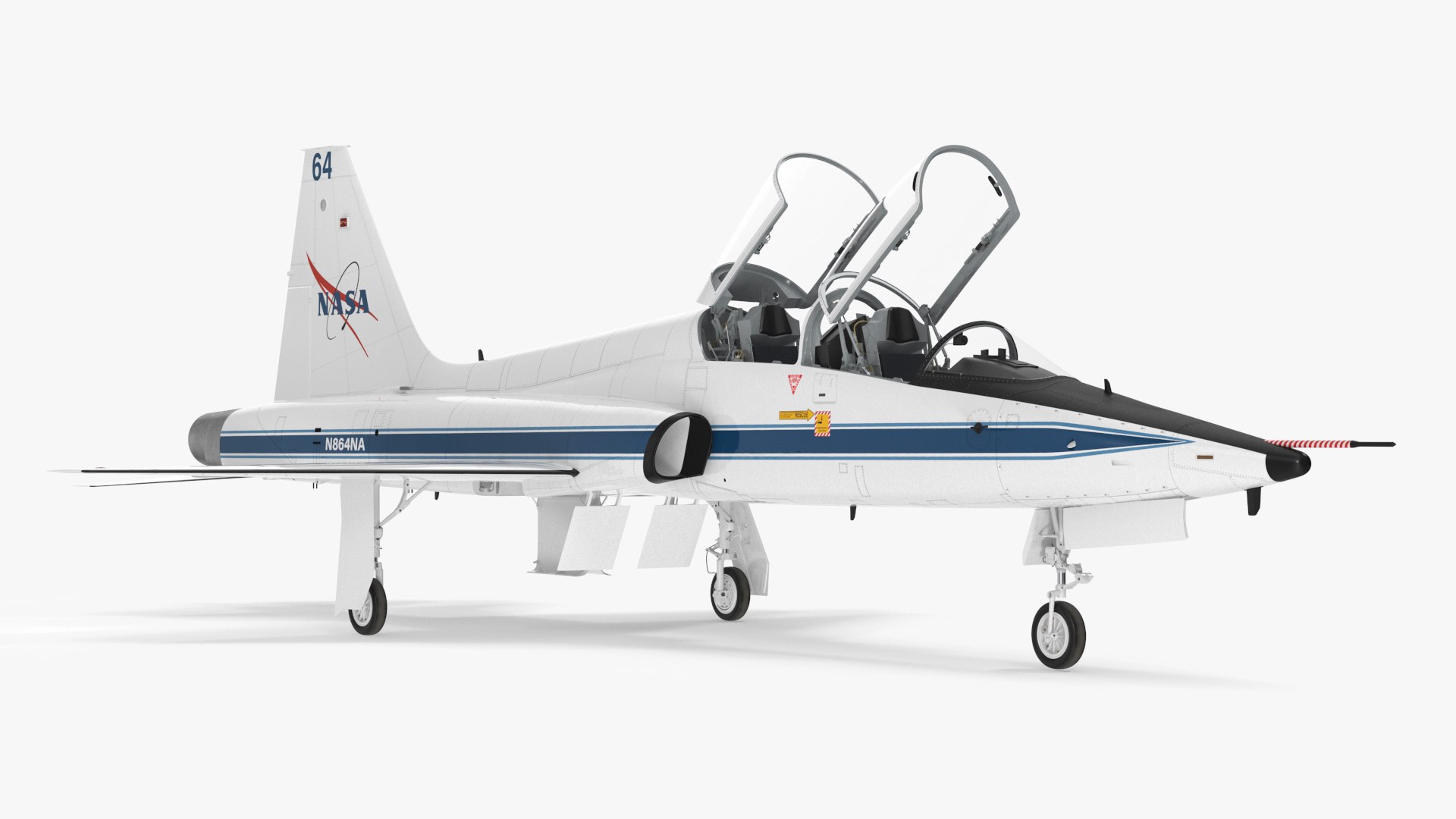 NASA T-38 Talon Trainer Jet White 3D model preview