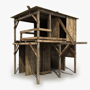 shed wooden wood 3d model
