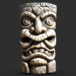 Tiki Totem Mask Low Poly 6 model