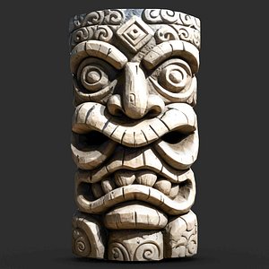 Tiki Totem Mask Low Poly 6