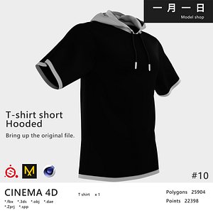 3D Tshirt short hooded