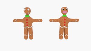 3d obj gingerbread character