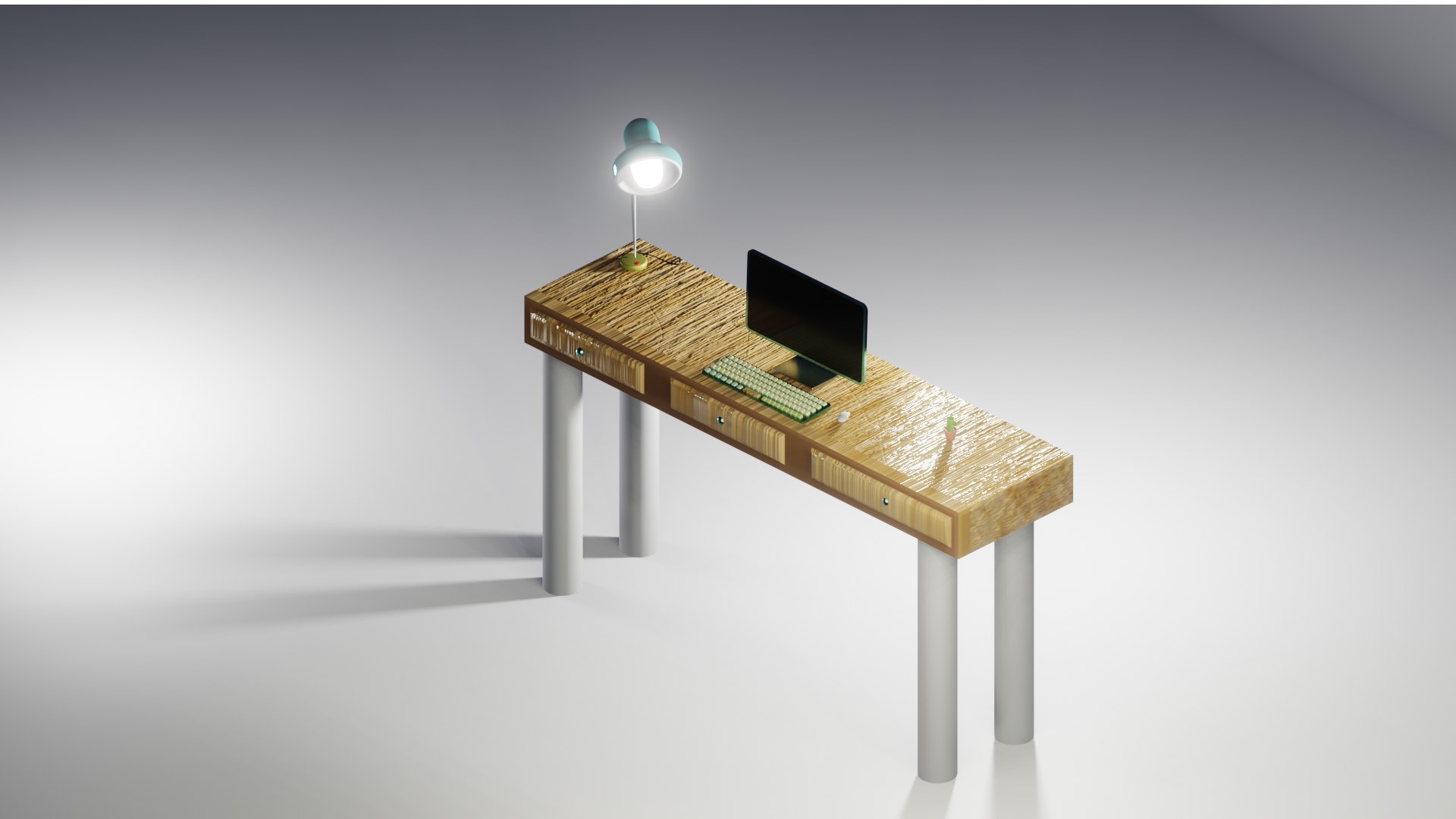 Low Poly Study Table Model - TurboSquid 2230850