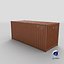 20-Fuß-Frachtcontainer - Orange - Schmutzig