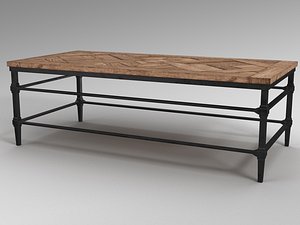 Pottery Barn Parquet Rectangular Reclaimed Wood Coffee Table