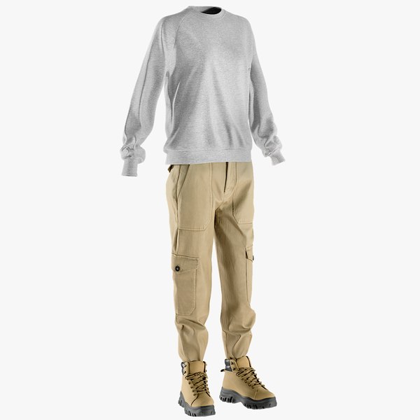 pants pullover boots 3D model