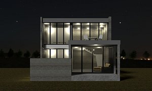 Resort house type B with 3D-printing wall