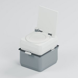 Portable Camping Toilet with Split Tank Lid and Flush Pump